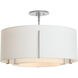Exos 3 Light 22.9 inch Vintage Platinum Semi-Flush Ceiling Light in Natural Anna