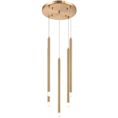 Reigndrop 5 Light 13.88 inch Aged Gold Brass Pendant Ceiling Light