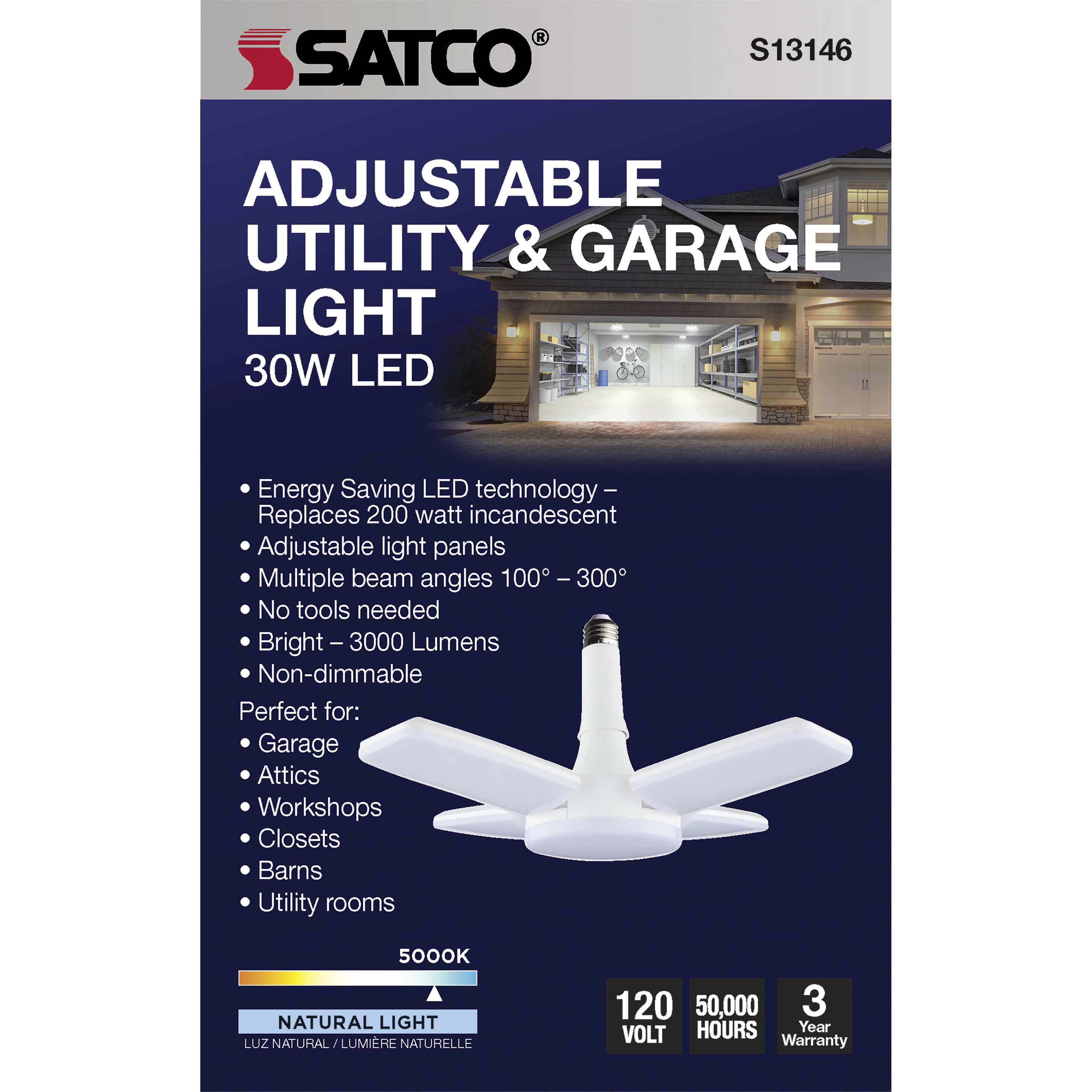 Lumos LED 14 inch White Garage Utility Light Ceiling Light
