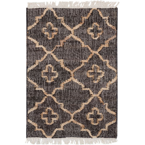 Laural 36 X 24 inch Black/Khaki/Cream Rugs, Jute