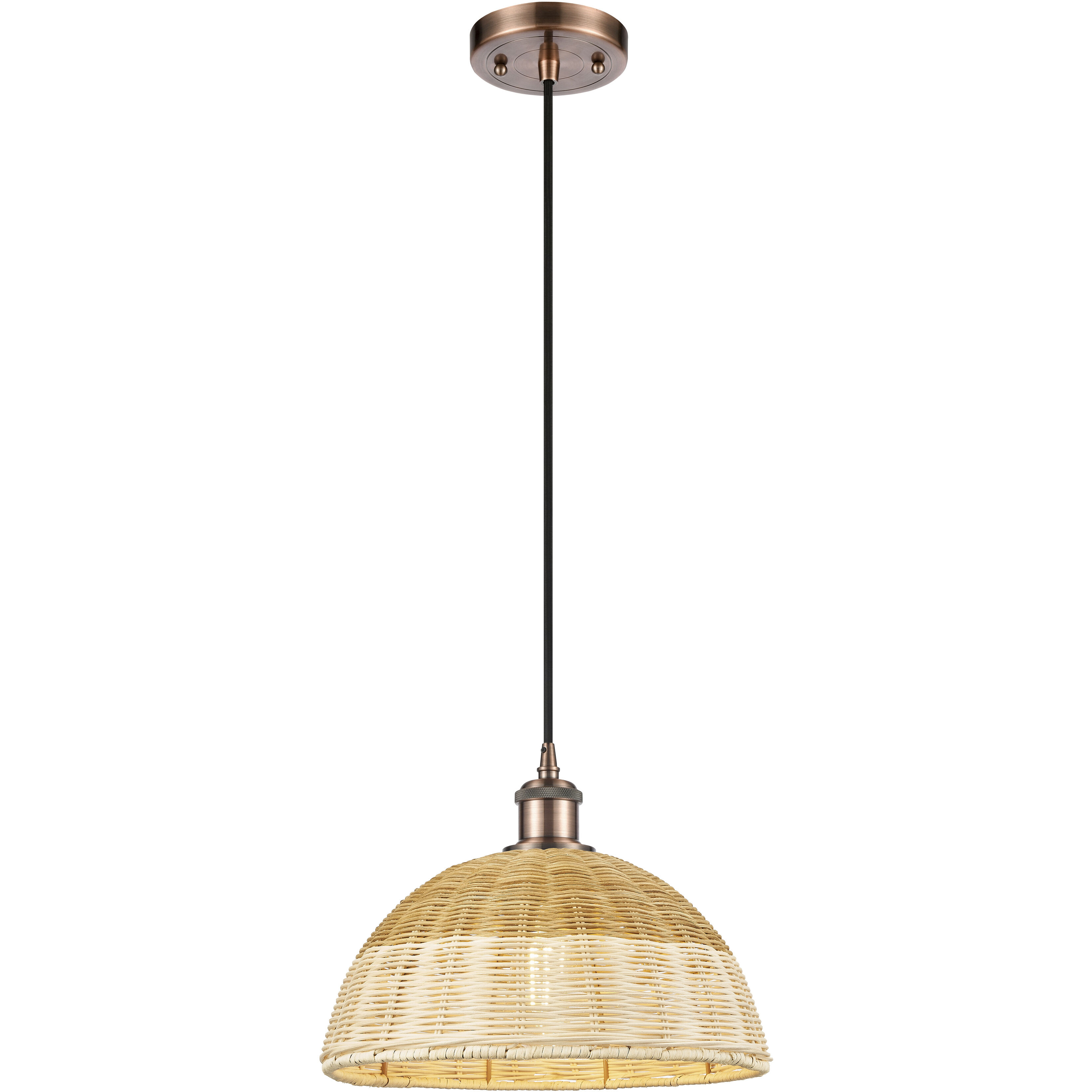 Ballston Bristol Natural II 1 Light 11.75 inch Antique Copper Mini Pendant Ceiling Light
