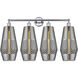 Windham 4 Light 34 inch Polished Chrome Bath Vanity Light Wall Light in Smoked Glass