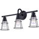 Dree 3 Light 24 inch Black Vanity Light Wall Light