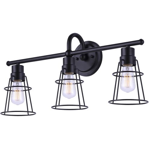 Dree 3 Light 24 inch Black Vanity Light Wall Light