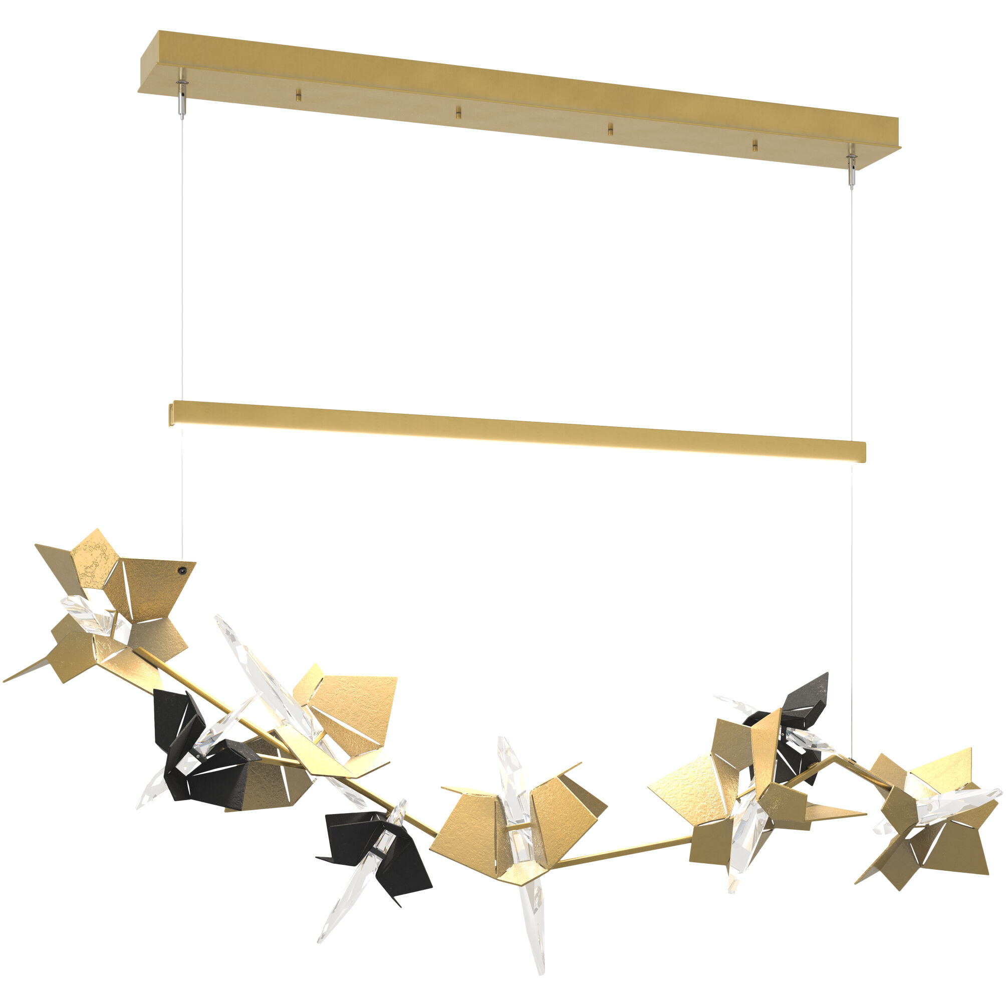 Belladonna LED 50.3 inch Modern Brass and Black Pendant Ceiling Light in Modern Brass/Black