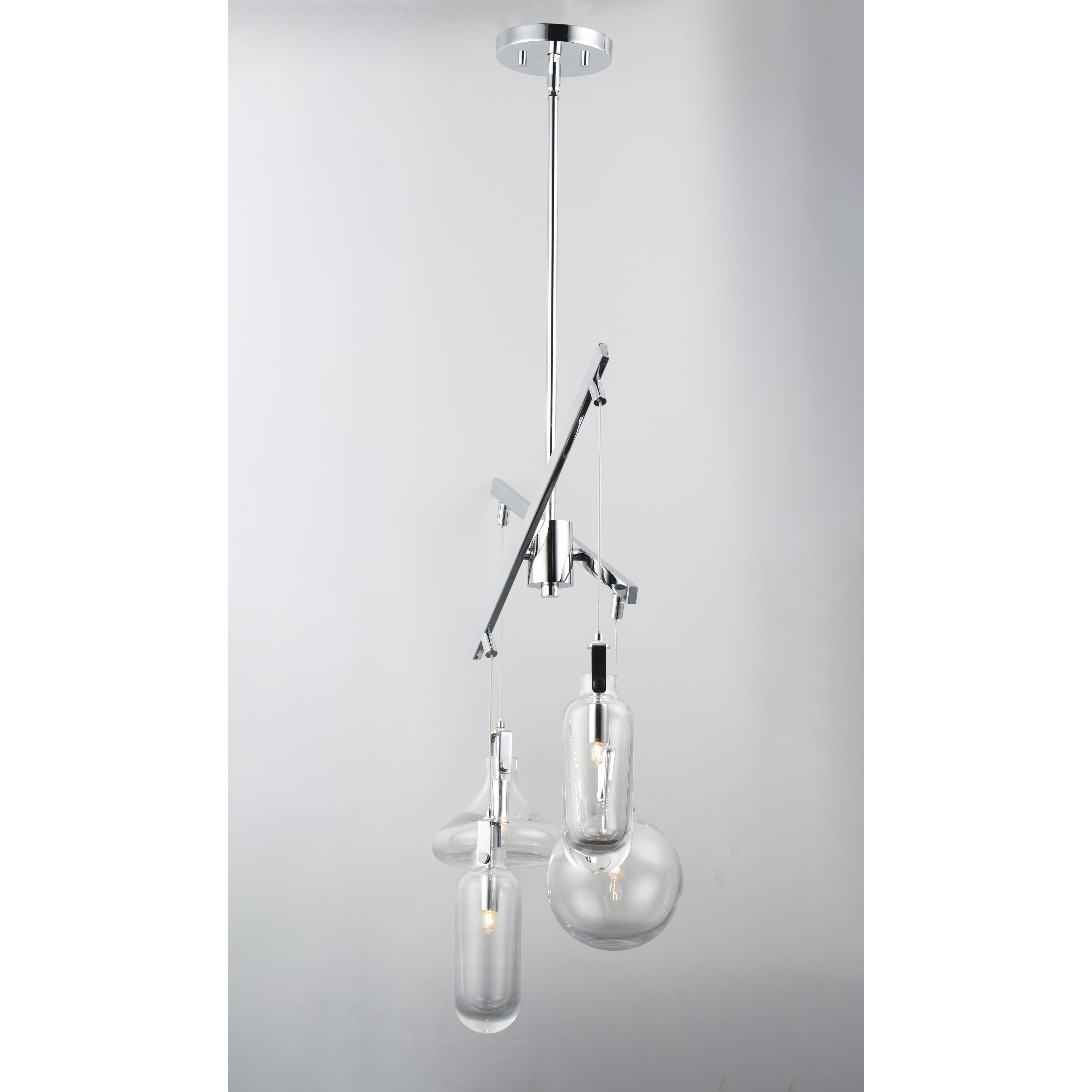 Kem 4 Light 7.5 inch Polished Chrome Multi-Light Pendant Ceiling Light