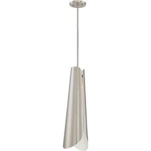 Thorn LED 9 inch Brushed Nickel and White Accents Pendant Ceiling Light