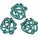 Glass Knot Aqua Object, Set of 3