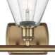 Ballston Ballston Cone LED 28 inch Brushed Brass Bath Vanity Light Wall Light in Clear Glass