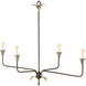 Lowcountry 4 Light Rustic Bronze and Antique Platinum Chandelier Ceiling Light