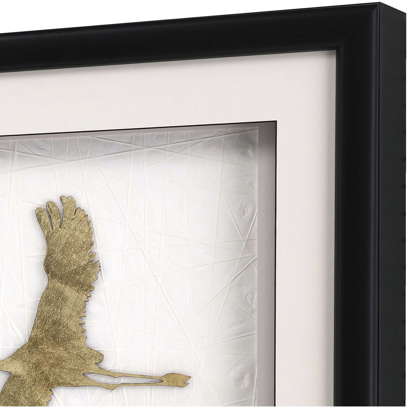 Flight of Gold Metallic and Black and White Framed Art, The Studio