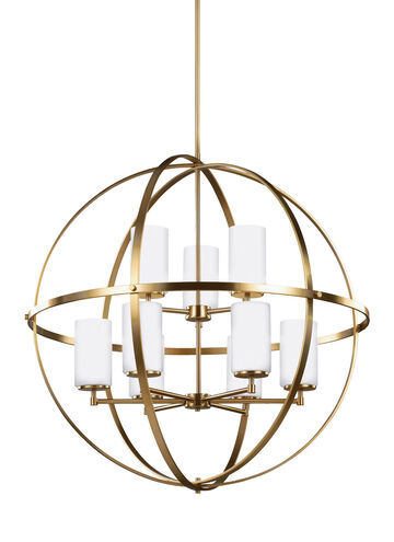 Alturas 9 Light 32.5 inch Satin Brass Chandelier Ceiling Light