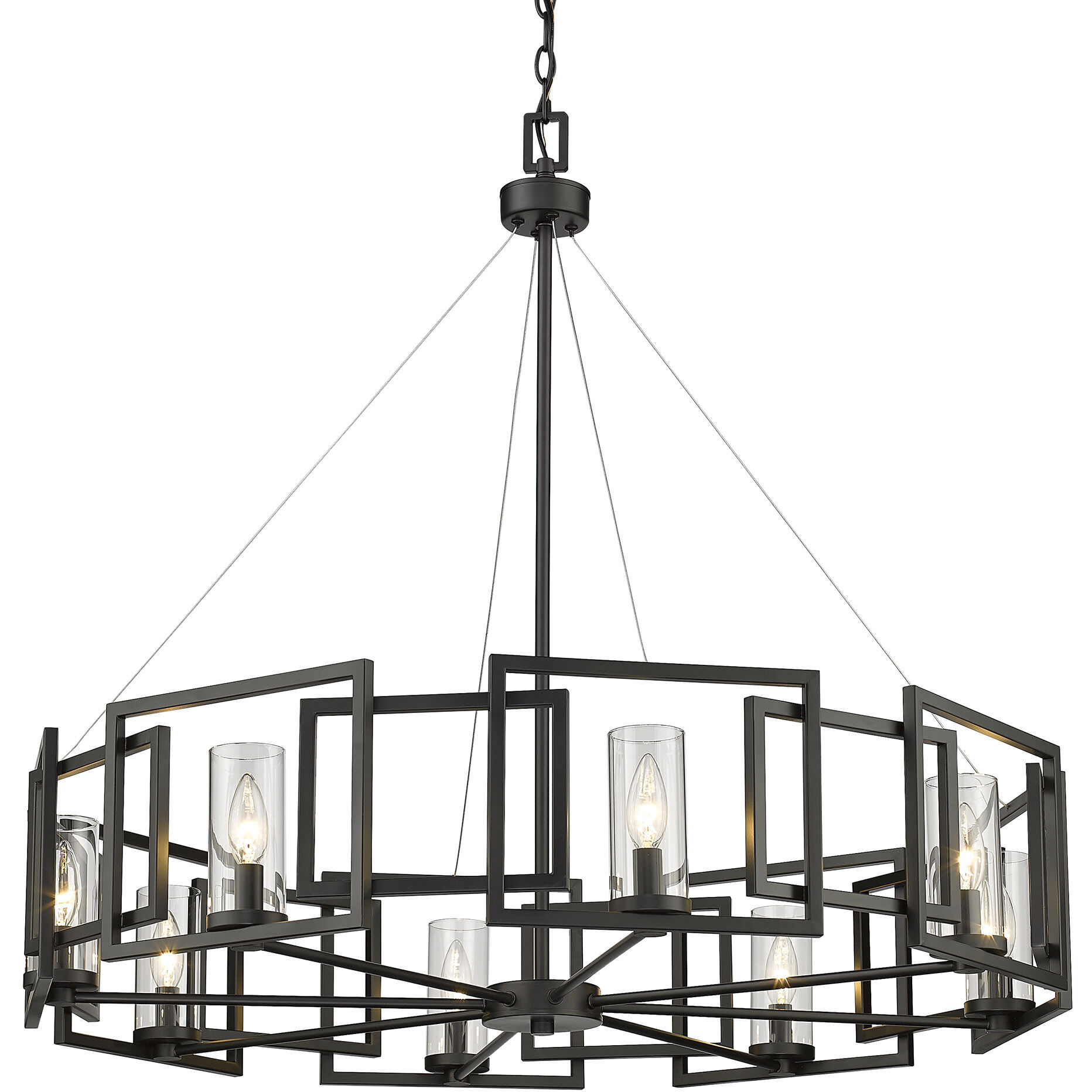 Marco 8 Light 35.38 inch Matte Black Chandelier Ceiling Light