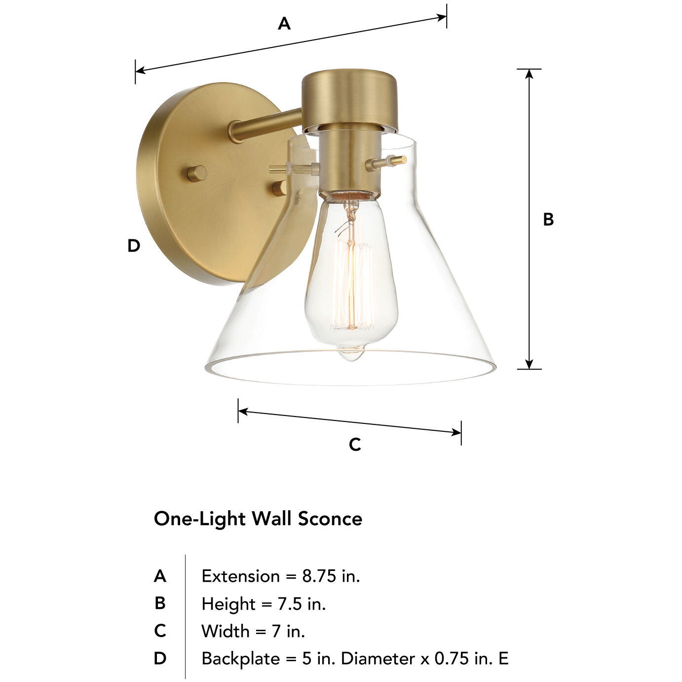 Willow Creek 1 Light 8.75 inch Brushed Gold Vanity Light Wall Light