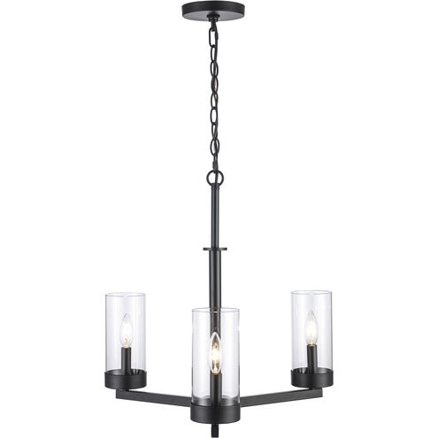 Meadowlark 3 Light 22 inch Black Chandelier Ceiling Light