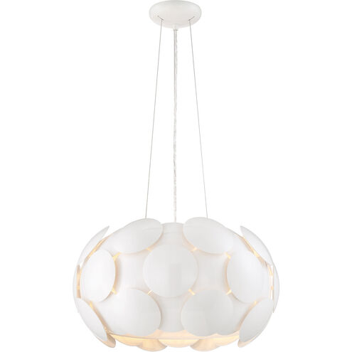 Crown 6 Light 20 inch Gloss White Chandelier Ceiling Light