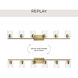 Replay 6 Light 48 inch Brushed Gold Bath & Vanity Light Wall Light
