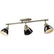 Yep Duncan 3 Light 35.38 inch Aged Brass Semi-Flush Mount Ceiling Light in Black, Damp