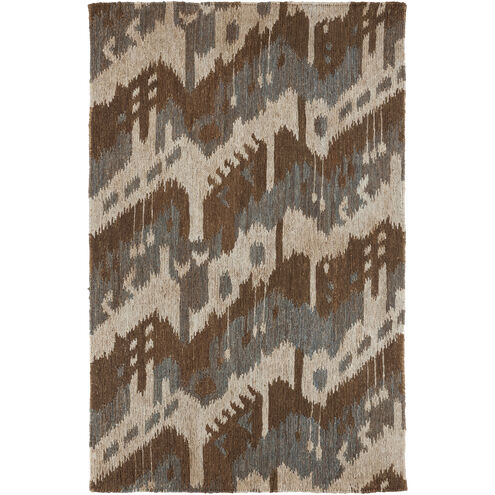 Columbia 36 X 24 inch Teal, Dark Brown, Beige Rug