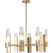 Summit 8 Light 31.2 inch Modern Brass Pendant Ceiling Light in Frosted