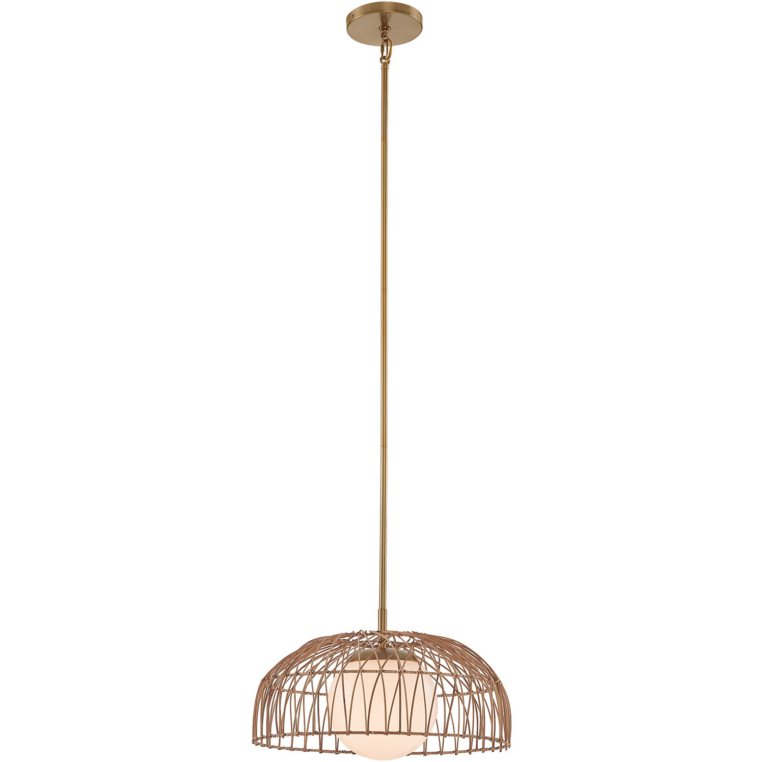 Bohemian 1 Light 18 inch Natural Brass Convertible Pendant or Semi-Flush Ceiling Light, Pendant or Semi-Flush