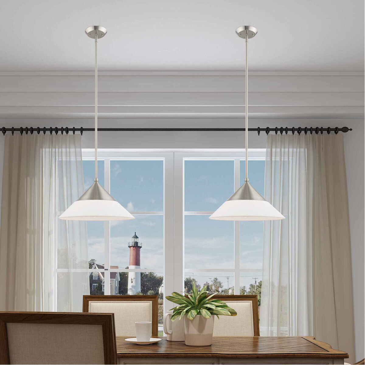 Stockholm 1 Light 15 inch Brushed Nickel Mini Pendant Ceiling Light