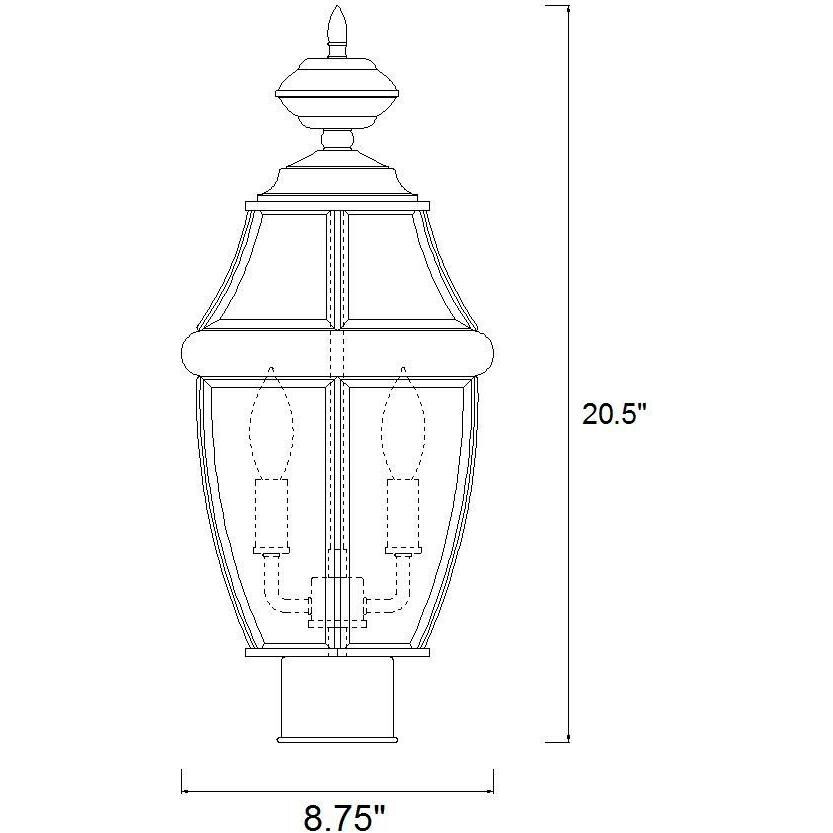 Westover 2 Light 18.25 inch Black Outdoor Post Mount Fixture