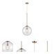 Delilah 1 Light 14 inch Aged Brass Pendant Ceiling Light in Clear