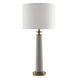Rhyme 33 inch 150 watt Speckled Griffin Gray/Antique Brushed Brass Table Lamp Portable Light