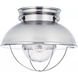 Sebring 1 Light 11.25 inch Brushed Stainless Outdoor Ceiling Flush Mount