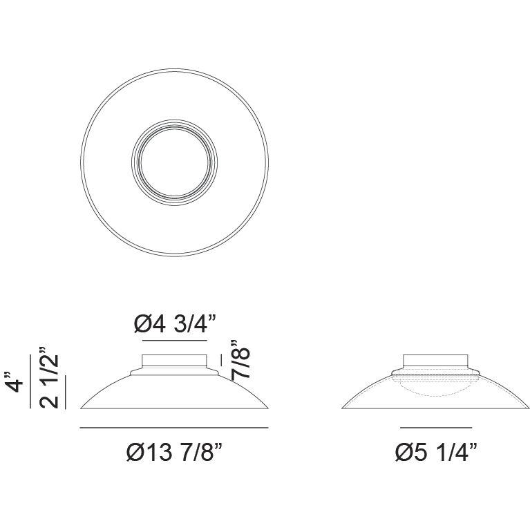 Luna LED 13.88 inch Matte Black Flush Mount Ceiling Light in Matte Black and Clear