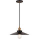 Bulstrode's Workshop 1 Light 12 inch Aged Gold Brass Pendant Ceiling Light in Aged Gold Brass and Black