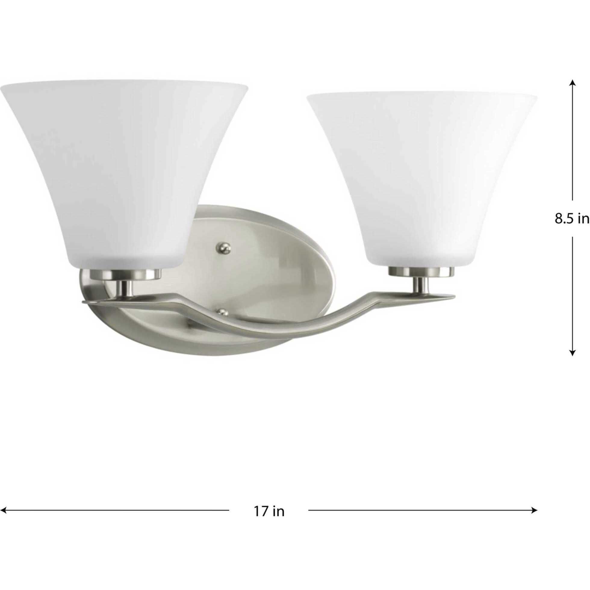 Bravo 2 Light 17 inch Brushed Nickel Bath Vanity Wall Light