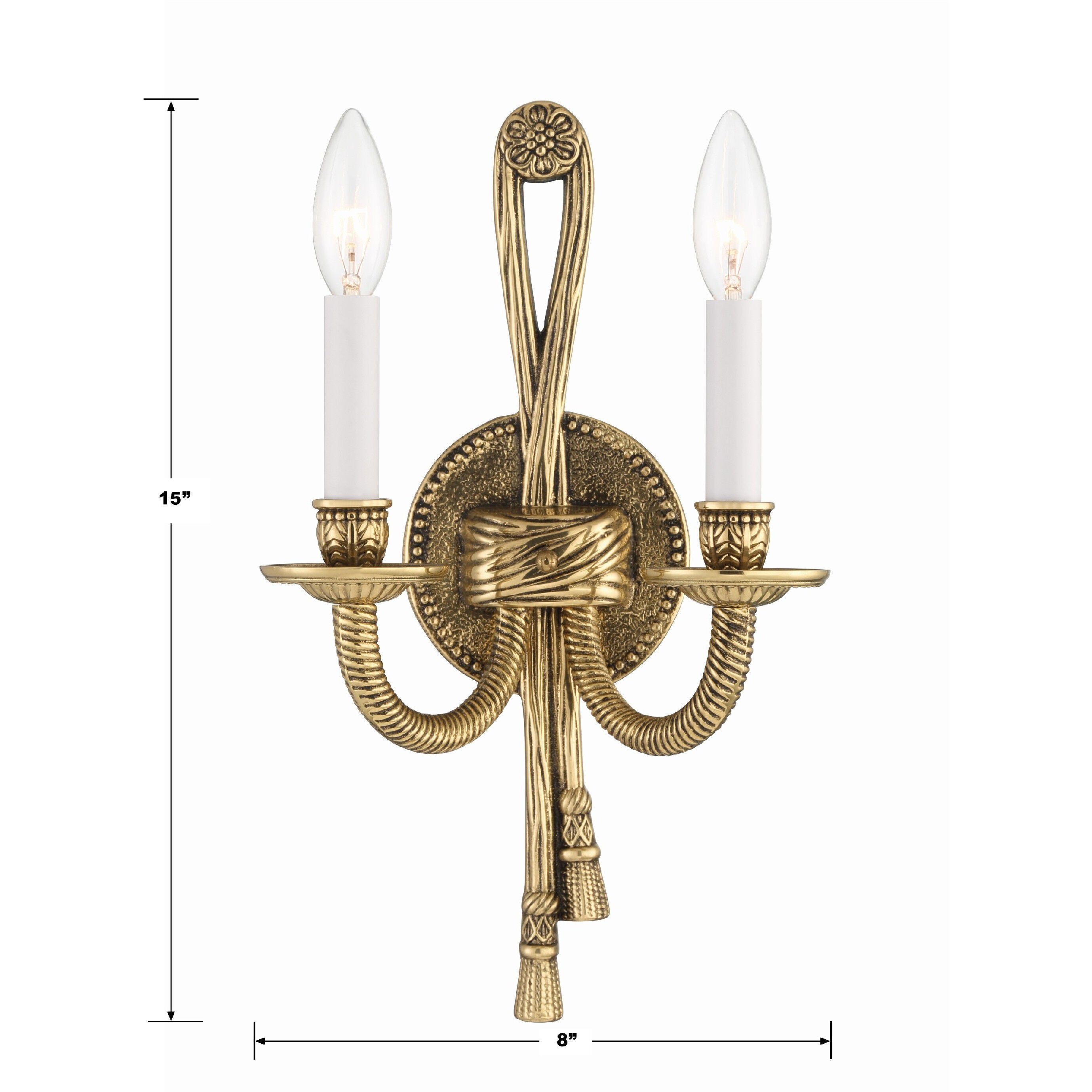 Lexsi Bath Wall Light in Olde Brass