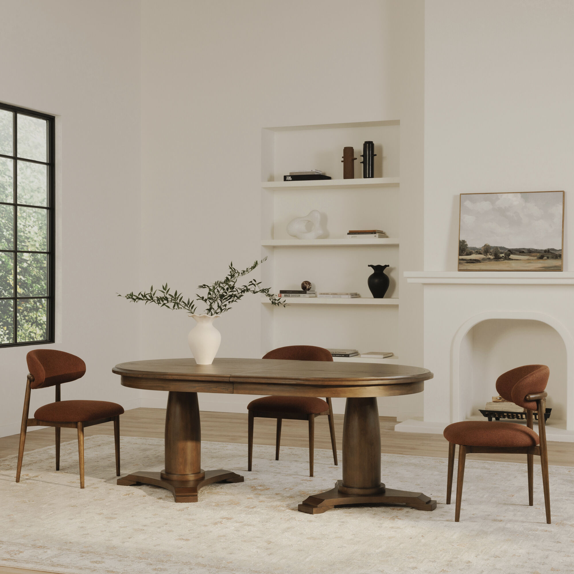 Jamie 76 X 46 inch Brown Extension Dining Table