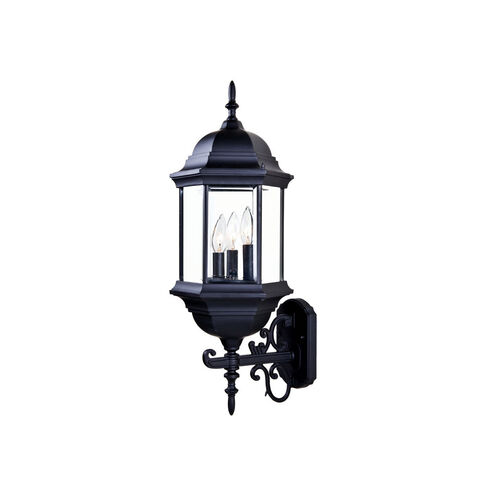 Madison 3 Light 26 inch Matte Black Exterior Wall Mount