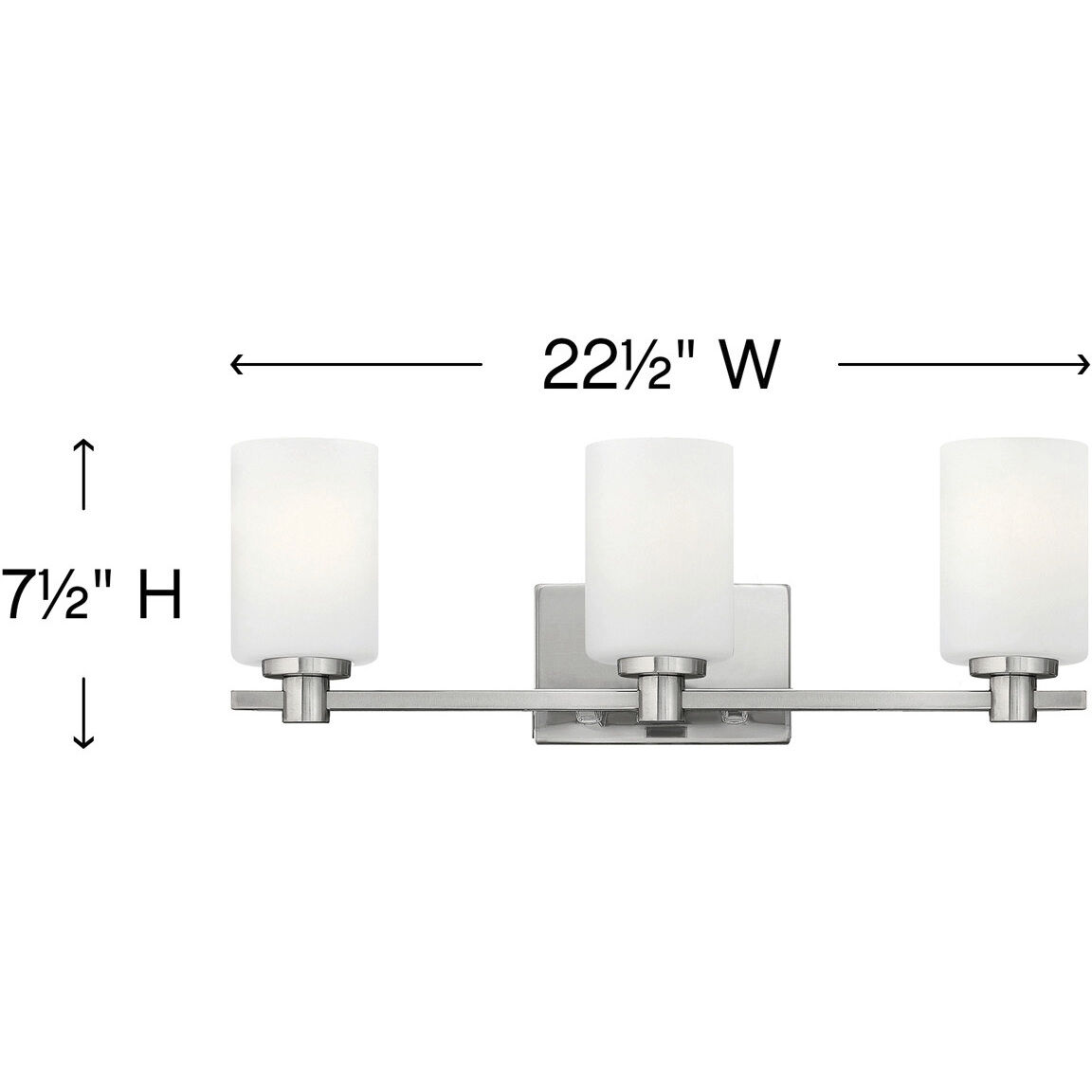 Karlie 3 Light 22.5 inch Brushed Nickel Vanity Light Wall Light