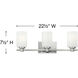 Karlie 3 Light 22.5 inch Brushed Nickel Vanity Light Wall Light