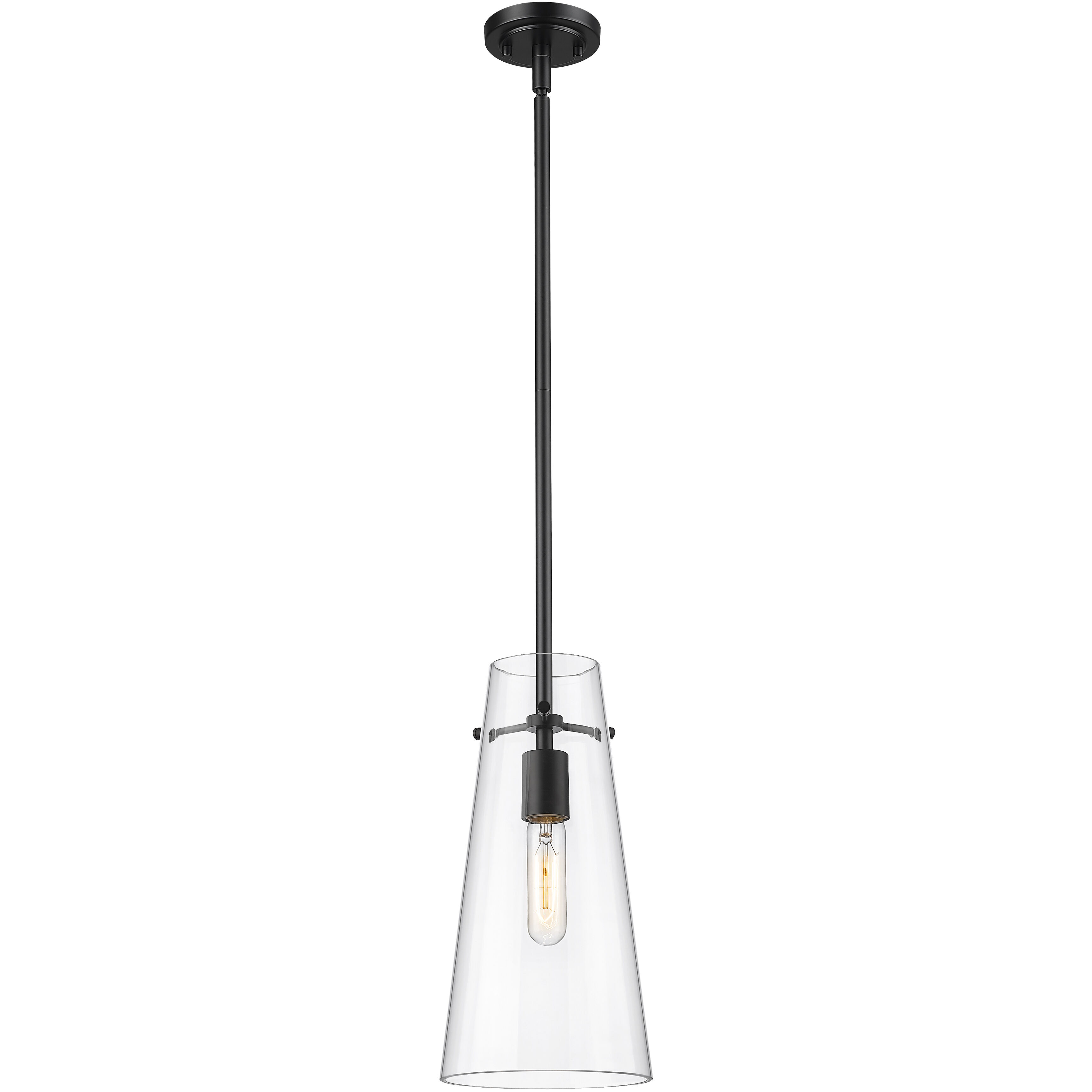 Kira 1 Light 6.5 inch Matte Black Pendant Ceiling Light
