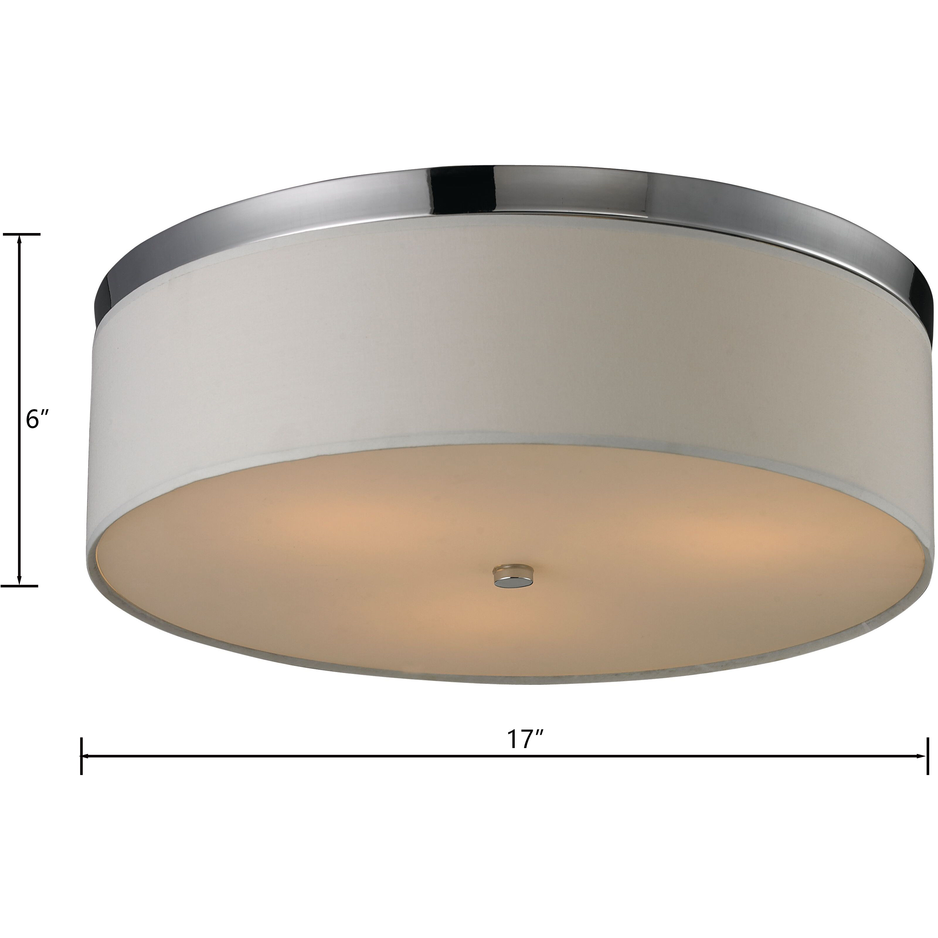 Flushmounts 3 Light 17 inch Polished Chrome Flush Mount Ceiling Light