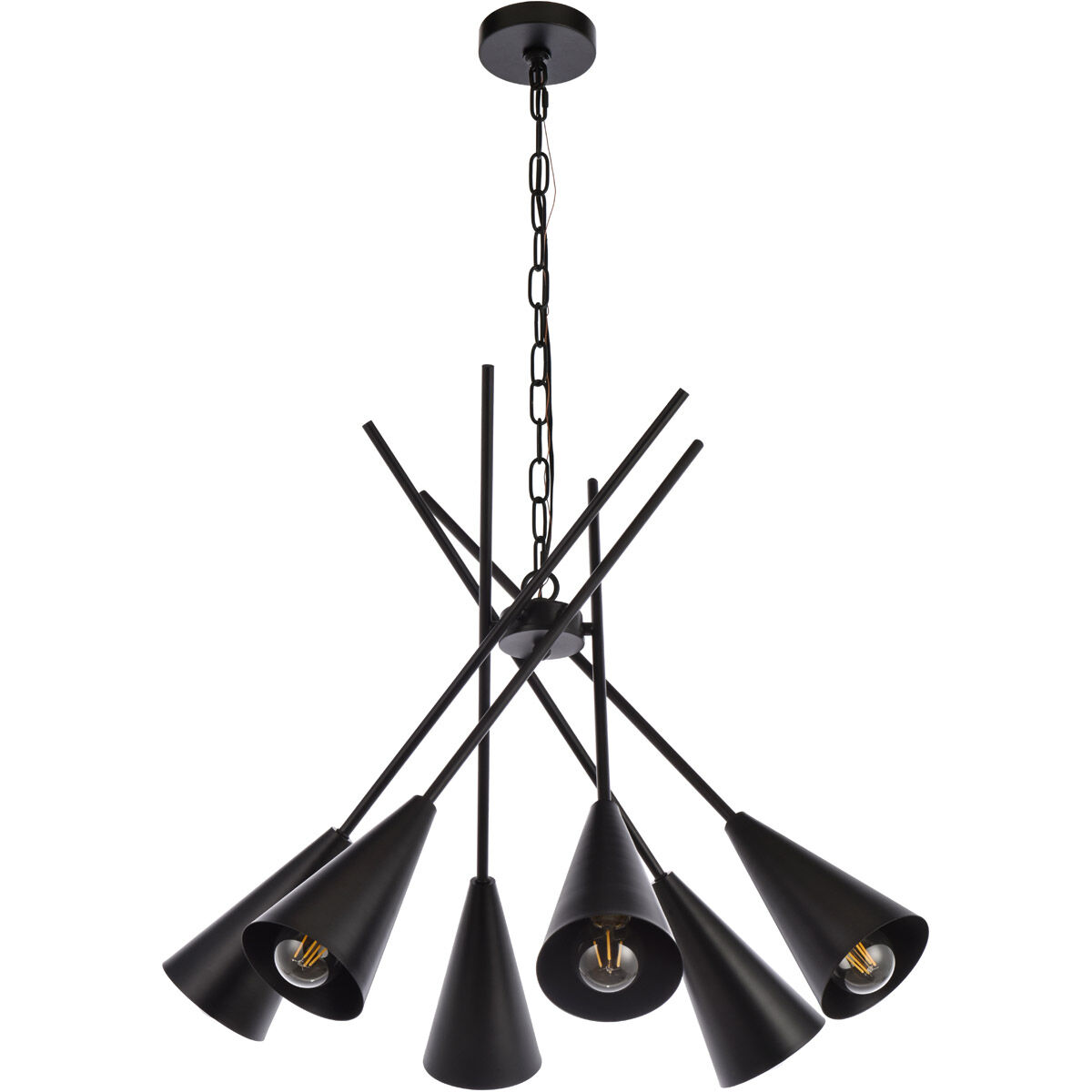 Casen 6 Light 32 inch Black Pendant Ceiling Light