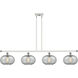 Ballston Gorham 4 Light 48 inch White and Polished Chrome Island Light Ceiling Light in Charcoal Glass, Ballston