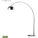 Penbrook 70 inch 9.5 watt Polished Nickel with White Floor Lamp Portable Light in LED