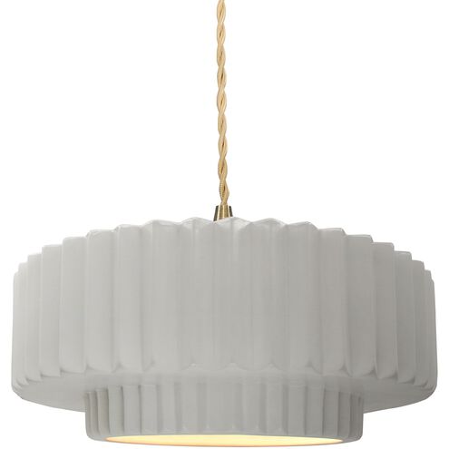 Radiance 1 Light 14.5 inch Bisque and Brushed Brass Pendant Ceiling Light