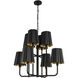 Alora Mood Plisse 8 Light 30 inch Matte Black Chandelier Ceiling Light