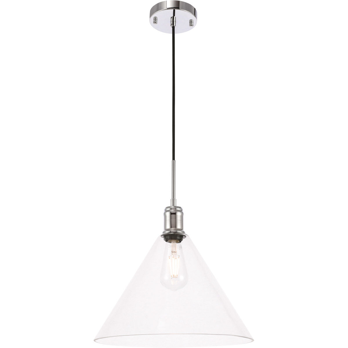 Hugh 1 Light 13.75 inch Chrome Pendant Ceiling Light
