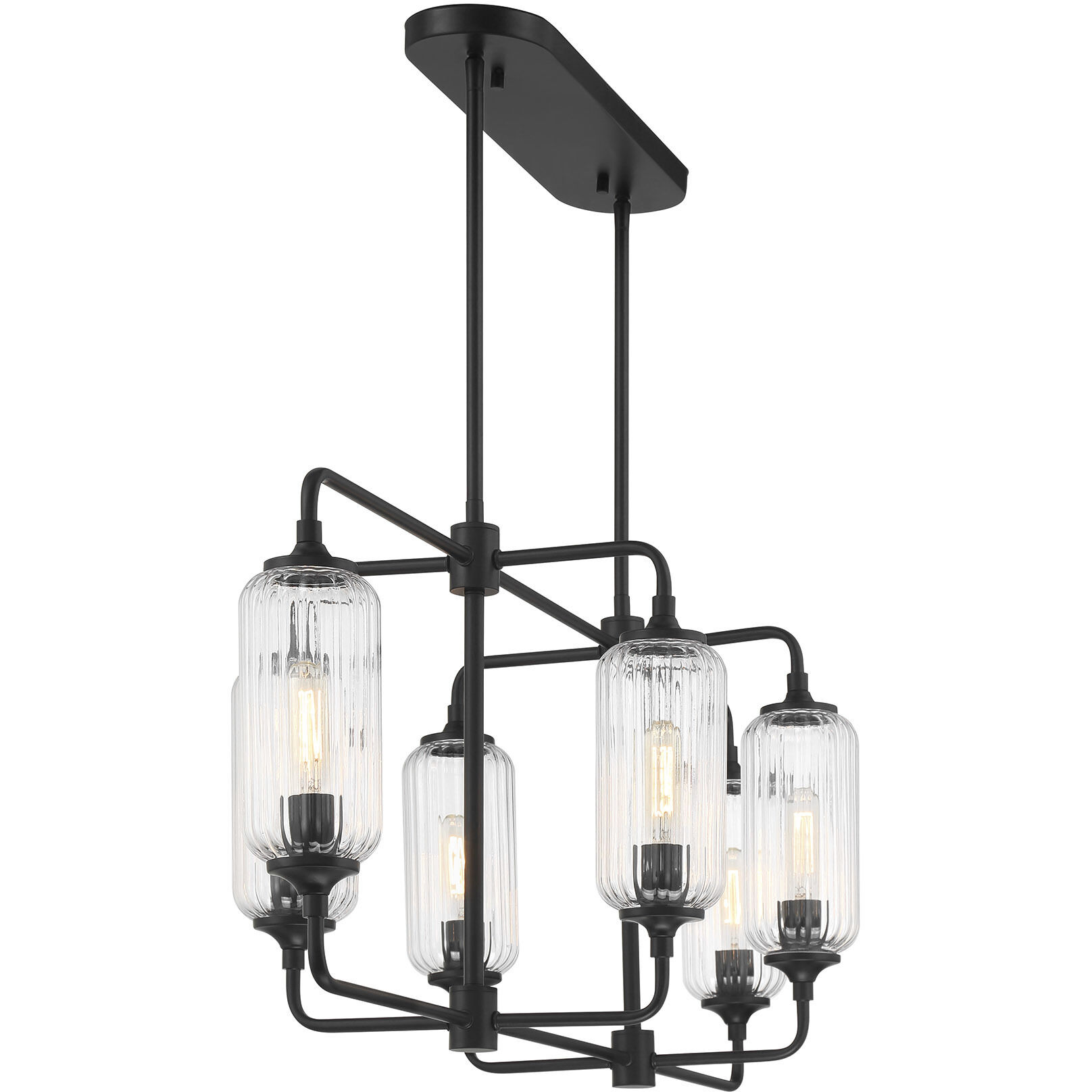 Holton Linear Chandelier Ceiling Light in Matte Black