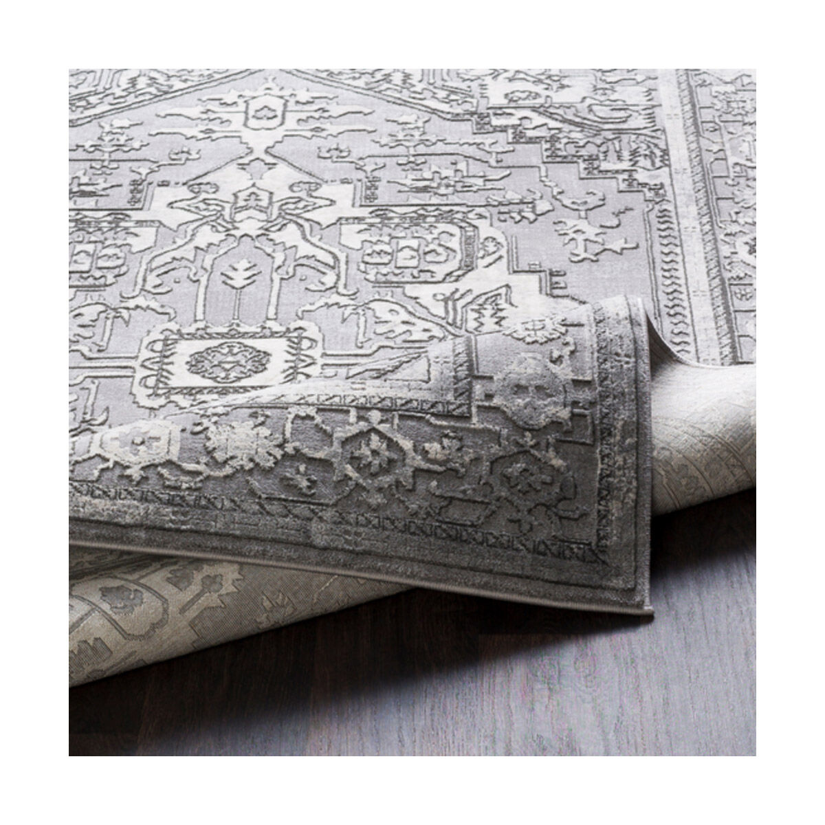 Tibetan 35 X 24 inch Taupe/Medium Gray/Ivory/Charcoal Rugs, Rectangle