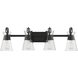 Lakewood 4 Light 32 inch Black Bathroom Vanity Light Wall Light, Essentials