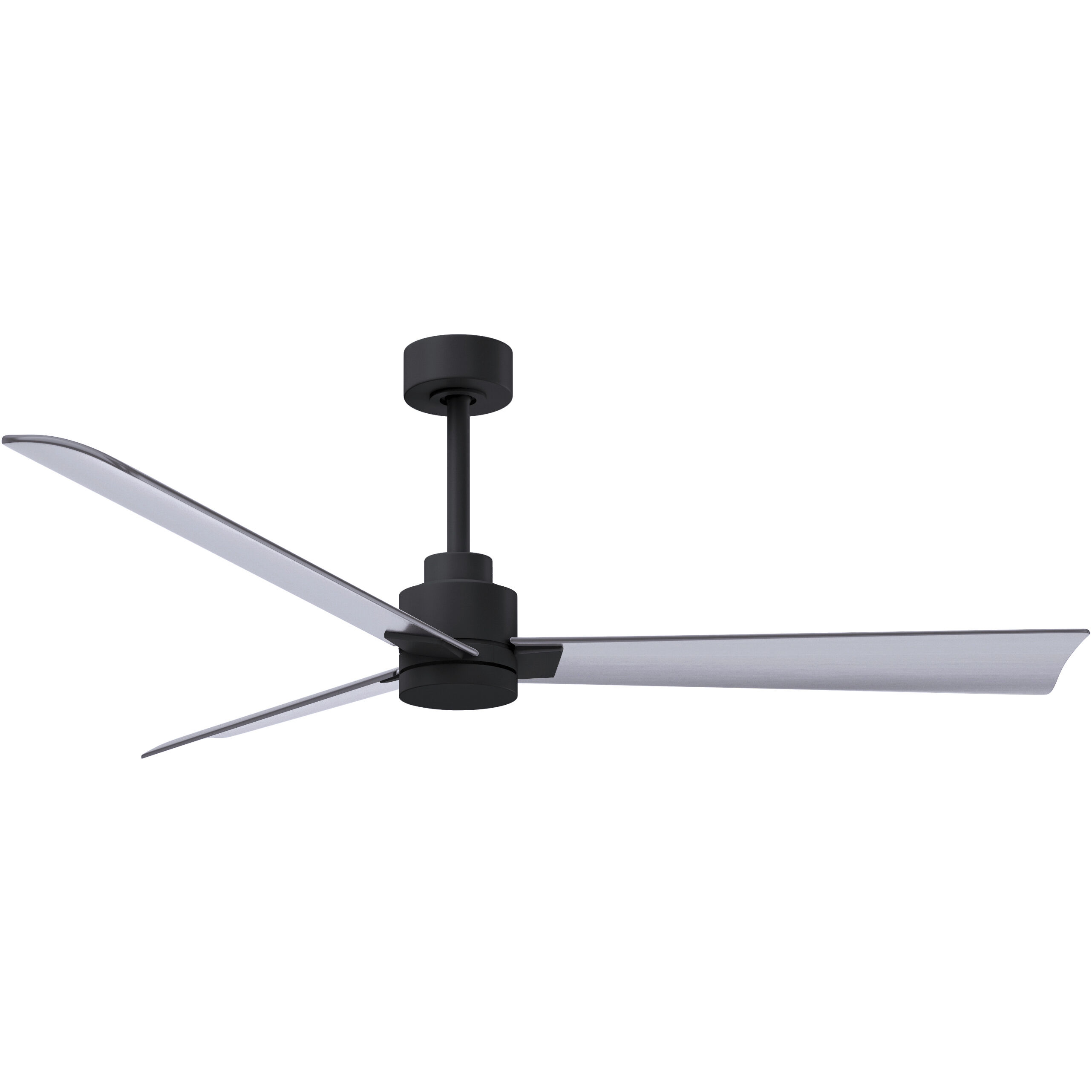 Atlas Alessandra 56 inch Matte Black with Brushed Nickel Blades Ceiling Fan